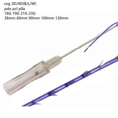 Prensa de tornillo mono de la espina de pescado Cog 3D 4D 6D 8D DOP PCL PLLA hilos para el levantamiento facial