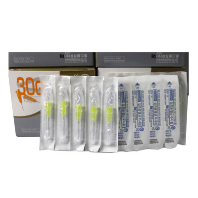 30G Meso aguja 4mm longitud 304 acero inoxidable 100pcs / caja para el relleno dérmico