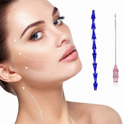 Elevación facial con aguja afilada y contundente Mono Cog doble aguja de hueso de pescado Pdo hilo