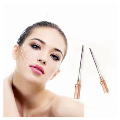Elevación facial con aguja afilada y contundente Mono Cog doble aguja de hueso de pescado Pdo hilo