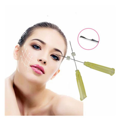 Elevación facial con aguja afilada y contundente Mono Cog doble aguja de hueso de pescado Pdo hilo