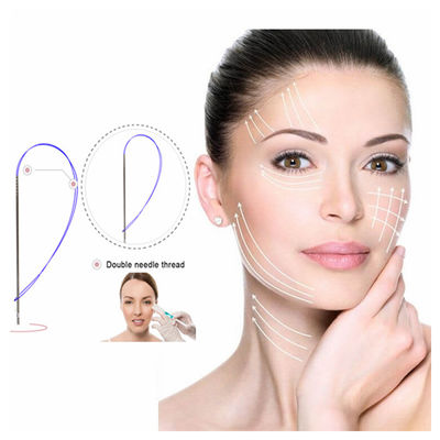 Elevación facial V Line Pdo Filamento de hueso de pescado 18g 100mm 120mm Filamentos de sutura con aguja para la conformación facial Cog Mono