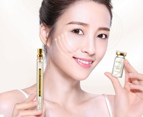 Filamento de colágeno dorado para el cuidado facial, endurecimiento, levantamiento, suero 24K, filamento de péptidos de proteínas de oro