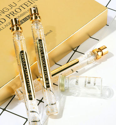 Filamento de colágeno dorado para el cuidado facial, endurecimiento, levantamiento, suero 24K, filamento de péptidos de proteínas de oro
