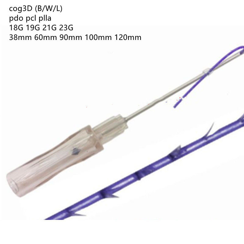 Prensa de tornillo mono de la espina de pescado Cog 3D 4D 6D 8D DOP PCL PLLA hilos para el levantamiento facial