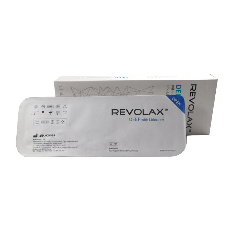 24 mg/ ml de Acido Hialurónico Relleno dérmico Revolax Sub-Q fino profundo 1 X 1,1 ml